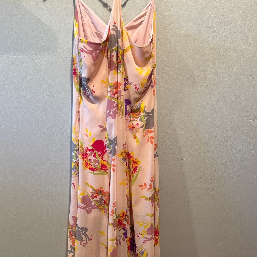 W118 by Walter Baker Blush Pink Abstract Floral Maxi Slip Full Length Flow Dress - Picture 13 of 16